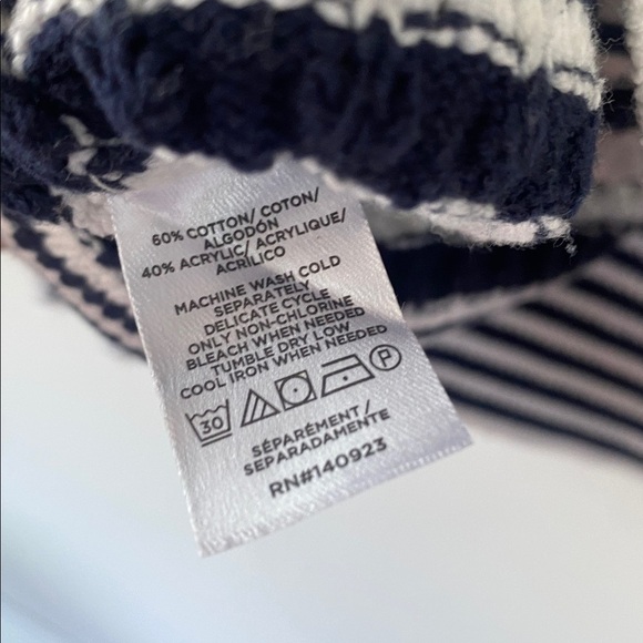 Loft Size Small Mixed Stripe Collared V-Neck Sweater - Picture 9 of 11